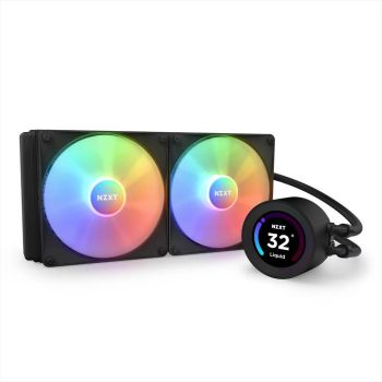 COOLERS CPU AIO NZXT Kraken 280 ELITE RGB, 2x140mm F140 RGB Core fans, RGB Controller, w/2.36" LCD display, RL-KR28E-B1, MATTE BLACK