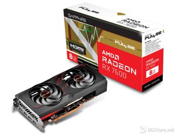 Sapphire AMD PULSE Radeon RX 7600 Gaming OC 8GB GDDR6 HDMI/3xDP Dual-X PCIe 4.0 DX12U
