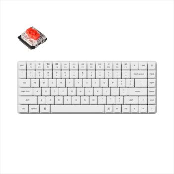 KEYBOARD MECHANICAL KEYCHRON K3 PRO QMK/VIA LP WHITE LED 75% Gateron Red switch Multi-Device (Wired+Bluetooth), White, K3P-O1