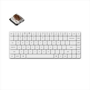 KEYBOARD MECHANICAL KEYCHRON K3 PRO QMK/VIA LP WHITE LED 75% Gateron Brown switch Multi-Device (Wired+Bluetooth), White, K3P-O3