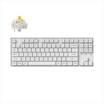 KEYBOARD MECHANICAL KEYCHRON K8 PRO QMK/VIA HS RGB LED TKL Keychron K Pro Banana switch Multi-Device (Wired+Bluetooth), White, K8P-P4