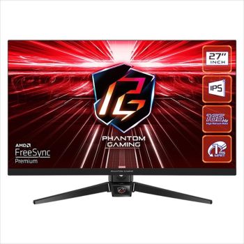 MONITOR 27" ASROCK PHANTOM GAMING PG27FF1A, 1920 x 1080 at 165 Hz, IPS , AMD FreeSync Premium, 1ms, 2xHDMI 2.0, 1x DP, Swivel+Tilt, Speaker: 2Wx2