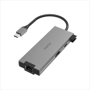 HAMA TYPE-C 5 in1, HDMI / 2 x USB 3.2 Gen 1 / Type-C PD max 100W/ Gigabit Ethernet / GRAY/ HAMA 200109