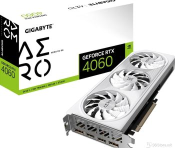 GIGABYTE GRAPHIC CARD PCI-E 4.0, GeForce RTX™ 4060 AERO OC 8G white, GDDR6, 128 bit, 2550 MHz