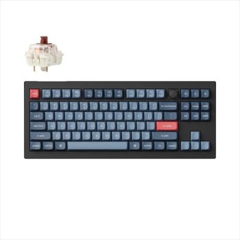 KEYBOARD MECHANICAL KEYCHRON V3 MAX TKL QMK/VIA RGB Gateron Jupiter Brown switch, w/knob, Multi-Device (Wired+Bluetooth), Carbon Black, V3M-D3