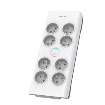 Philips  SPN7080WA/58 , Surge protector, 8 outlets, worry free protecting , power and surge indicators, max current 16 A  /  3680W , jo