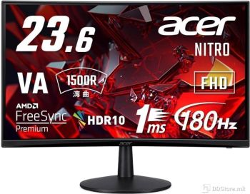 ACER ED240QS3BMIIPX 23.6"' LED VA FHD, 180Hz, Curved, 1ms (VRB), Speakers 2x2W, Black
