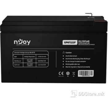 UPS BATTERY NJOY GP07122F Battery, F2/T2, 7Ah