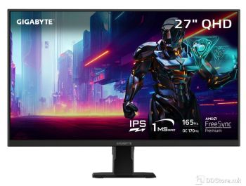 GigaByte Monitor Gaming GS27Q, 27" SS IPS, QHD (2560x1440) at 165Hz, 1ms