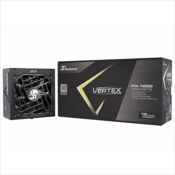 PSU 1200W SEASONIC VERTEX PX-1200 w/PCIE 5.0 80+ PLATINUM, Fully Modular, VERTEX-PX-1200W, BLACK