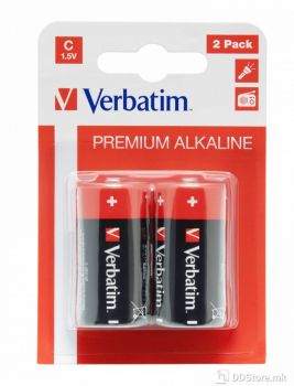 VERBATIM C BATTERY ALKALINE 2 PACK, LR14 1.5V