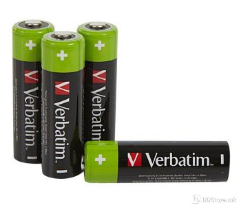 VERBATIM AA RECHARGEABLE BATTERIES 4 PACK / HR6, 1.2V  2500mAh