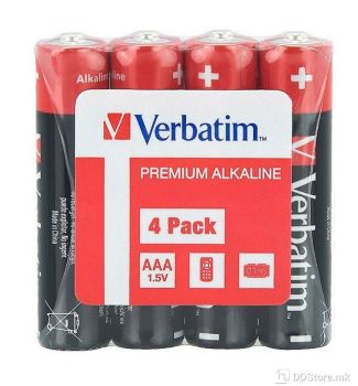 VERBATIM AA BATTERY ALKALINE 4 PACK SHRINK, 1.5V