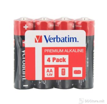 VERBATIM AA BATTERY ALKALINE 4 PACK, Premium Micro AA LR06 1.5V