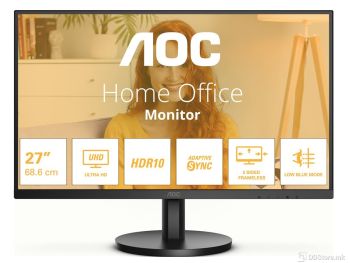 AOC UHD LED Backlit Monitor U27B3M, Flat, 3840x2160 UHD