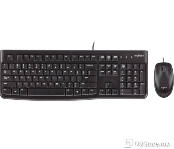 Logitech Keyboard + Mouse Wired MK120, 1000 DPI, Black