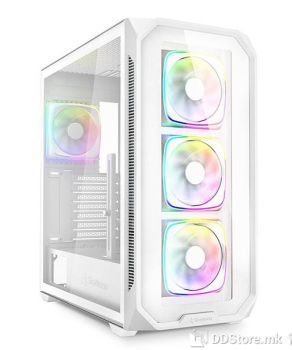 ATX Midi Tower Case Sharkoon AK5G White ARGB w/2xUSB 3.0, Type-C USB 3.2, 4x 120mm Fans