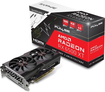 Sapphire RX6500 XT 4GB GDDR6, Pulse AMD Radeon RX 6500 XT Gaming OC Graphics Card with 4GB GDDR6