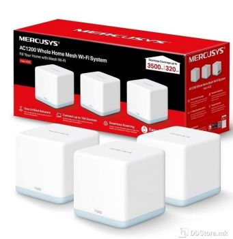 Mercusys Router Halo H30(3-pack), Whole Home Mesh Wi-Fi System, 300 Mbps at 2.4 GHz + 867 Mbps at 5 GHz
