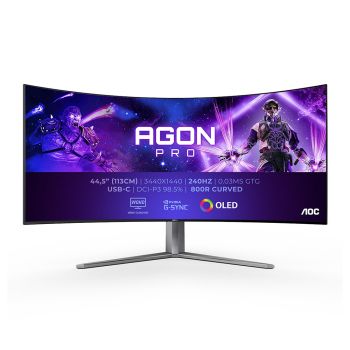 AOC WQHD AGON Pro AG456UCZD 44.5 inch OLED Curved Wide Quad Gaming,  800R curvature