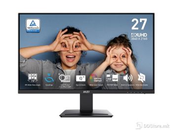 MSI PRO MP273U 27" IPS, 3840 x 2160 4K UHD, HDMIx2, DP, Speakers, Frameless, VESA