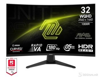 MSI Monitor MAG 325CQF, 32'' Rapid VA, WQHD 2560 x 1440, 180Hz 1x Headphone