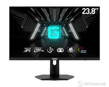 MSI Monitor Gaming G244F E2, 23.8" Rapid IPS, FHD 1920x1080, 180 Hz, sRGB 118%, 16:9, Contrast 1000:1, 1ms, 16.7 Million, 300 cd/m2, 178(V) / 178(H), 2xHDMI, 1xVGA, Black, 3Y