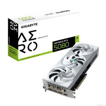 GIGABYTE GRAPHIC CARD PCI-E 5.0 GeForce RTX 5080 AERO OC 16GB, 2730 MHz, 10752CORES, GDDR7