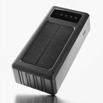 POWER BANK EXTRALINK EPB-093 30000mAh w/digital display, LED torch, Dual input (Micro-USB, USB-C) /output( 2xUSB-A), IPX4, w/solar panel, x4 cables included (USB-A, microUSB, Type-C, Lightning), Black