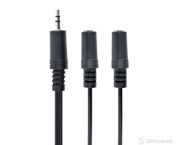Cable Stereo Plug 3,5mm to Double Stereo Sockets 3,5mm 5m audio Black