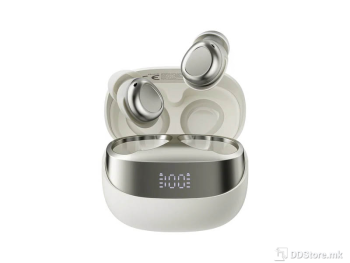 Earphones Blackview AirBuds 9 Beige White TWS, Mic, BT 5.4, PNC, Touch w/Charging Case LED Display