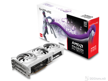 Sapphire AMD PURE Radeon RX 9070 GAMING OC 16GB GDDR6 2XHDMI/2xDP Dual-X PCIe 5.0 DX12U WHITE