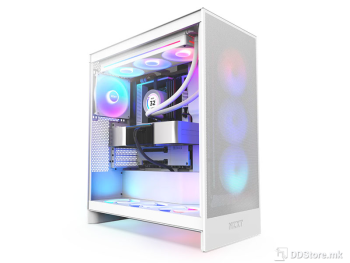 ATX Midi Tower Case NZXT H7 Flow (2024) RGB White w/USB 3.2, Type-C, 1x 360mm (F360 RGB)