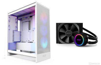 Bundle NZXT H5 Flow RGB White ATX Mid-Tower + Kraken 120 Liquid Cooling