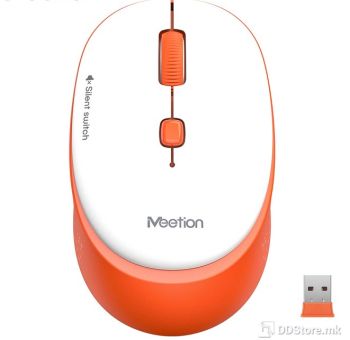 Meetion Mouse R571 Whte & ORANGE, 2.4G Wireless
