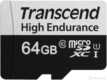 Transcend 64GB microSD with Adapter U1, High Endurance