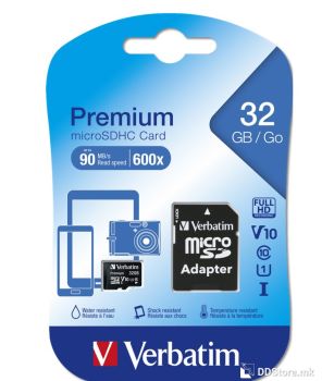 Secure Digital Micro Verbatim 32GB SDHC High Speed Class10 w/Adapter