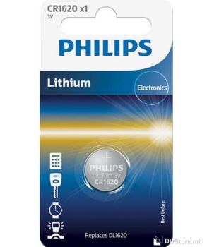 Batteries Philips CR1620 3V 1pack Lithium