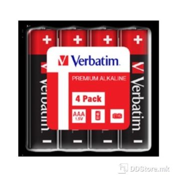 Batteries Verbatim AAA 4pack Alkaline Shrink