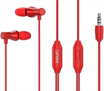 LENOVO HF130 Metal Headset w/microphone, Red