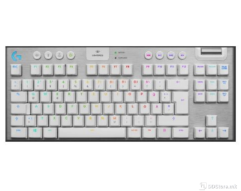 LOGITECH G915 LIGHTSPEED WIRELESS TKL RGB GL TACTILE WHITE w/bluetooth 920-009664
