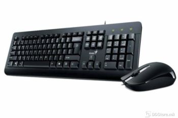 Genius SlimStar KM-160, USB Keyboard + Mouse combo, Color: Black