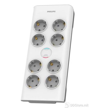 Philips 2m 8 Sockets White Power Protector