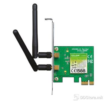 TP-Link TL-WN881ND 300Mbps Wireless PCI Express Adapter, Atheros, 1T1R, 2.4GHz, 802.11n/g/b, 2 detac