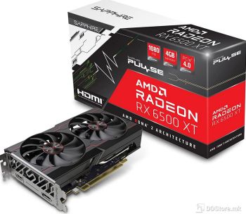 Sapphire Graphic Card PCI-Express 4.0 4GB, AMD Radeon™ RX 6500 XT, GDDR6