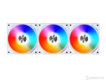 LIAN LI UNI  AL120 w/controller, 3x120mm ARGB fans 1900 RPM PWM, White, AL120-3W