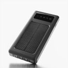 POWER BANK EXTRALINK EPB-091 10000mAh w/digital display, LED torch, Dual input (Micro-USB, USB-C) /output( 2xUSB-A), IPX4, w/solar panel, x4 cables included (USB-A, microUSB, Type-C, Lightning), Black